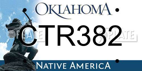 CTR382 Oklahoma License Plate