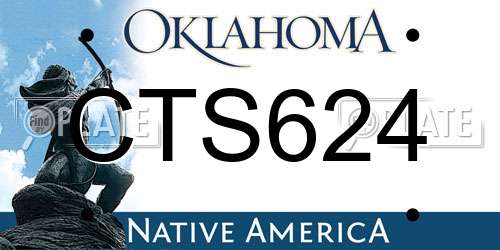CTS624 Oklahoma License Plate