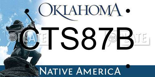 CTS87B Oklahoma License Plate