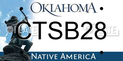 CTSB28 Oklahoma License Plate