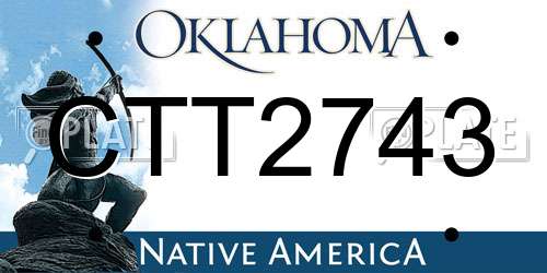 CTT2743 Oklahoma License Plate