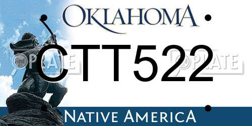 CTT522 Oklahoma License Plate