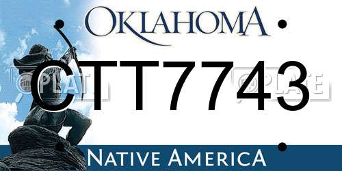 CTT7743 Oklahoma License Plate