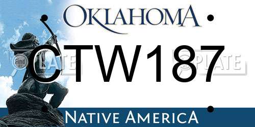 CTW187 Oklahoma License Plate
