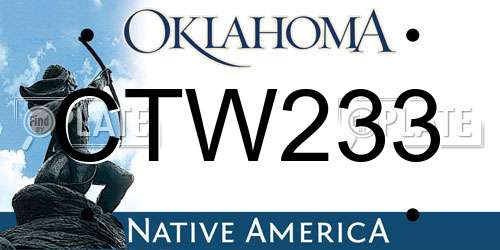 CTW233 Oklahoma License Plate
