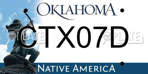 CTX07D Oklahoma License Plate
