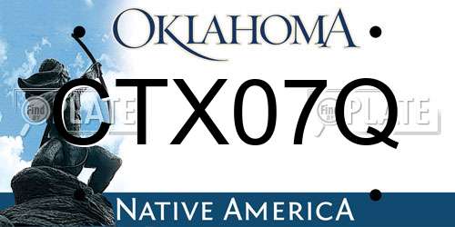 CTX07Q Oklahoma License Plate