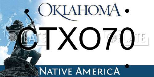 CTXO70 Oklahoma License Plate