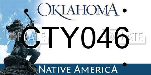 CTY046 Oklahoma License Plate