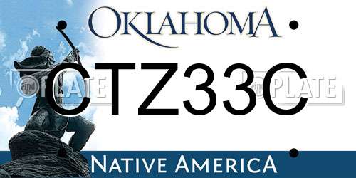 CTZ33C Oklahoma License Plate