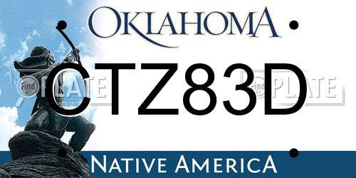 CTZ83D Oklahoma License Plate
