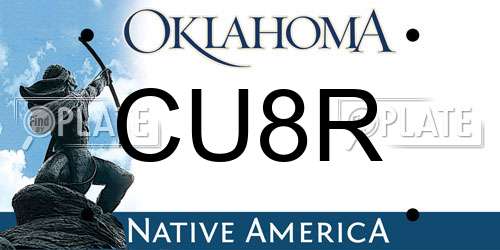 CU8R Oklahoma License Plate