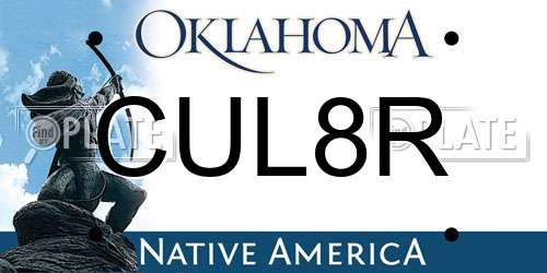 CUL8R Oklahoma License Plate