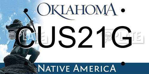 CUS21G Oklahoma License Plate