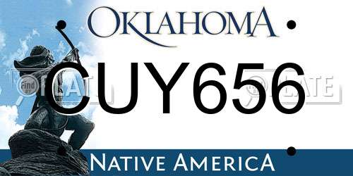 CUY656 Oklahoma License Plate