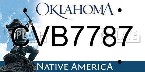 CVB7787 Oklahoma License Plate