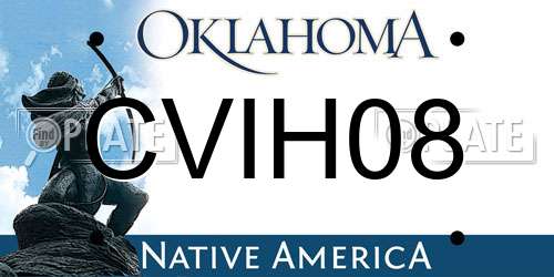 CVIH08 Oklahoma License Plate