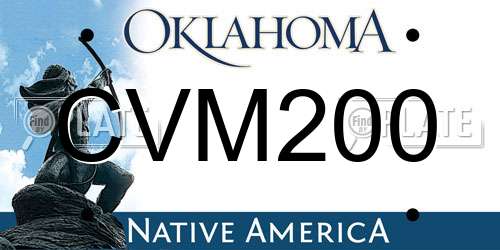 CVM200 Oklahoma License Plate