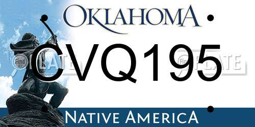 CVQ195 Oklahoma License Plate
