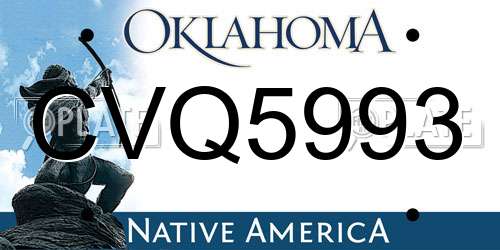 CVQ5993 Oklahoma License Plate