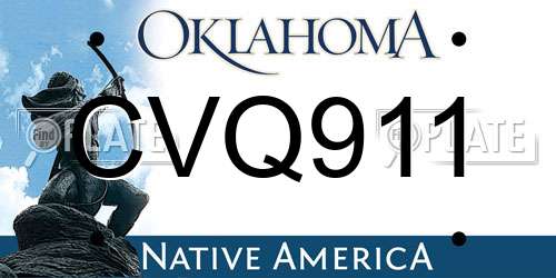 CVQ911 Oklahoma License Plate