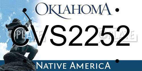 CVS2252 Oklahoma License Plate