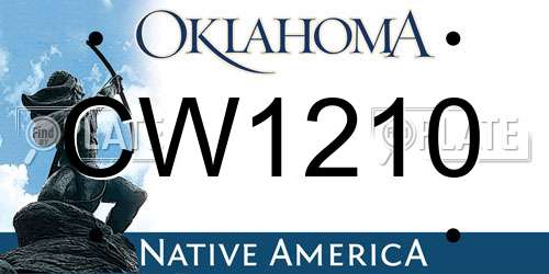 CW1210 Oklahoma License Plate
