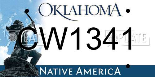 CW1341 Oklahoma License Plate