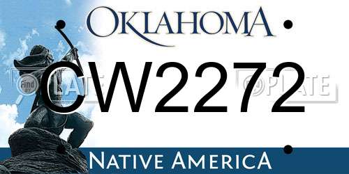 CW2272 Oklahoma License Plate