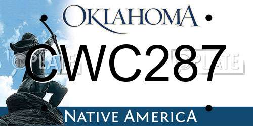 CWC287 Oklahoma License Plate