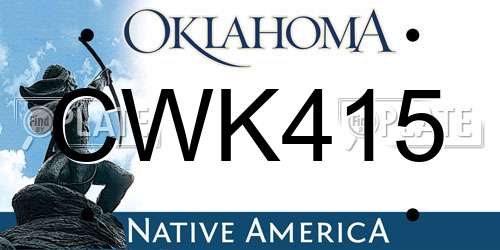 CWK415 Oklahoma License Plate