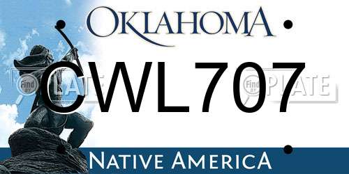 CWL707 Oklahoma License Plate