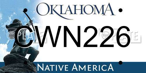 CWN226 Oklahoma License Plate