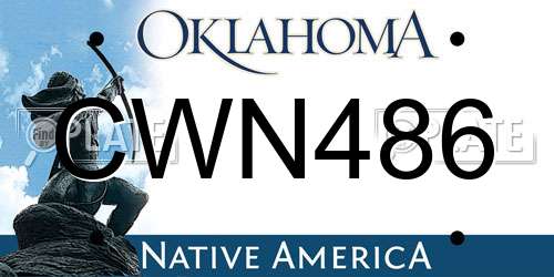 CWN486 Oklahoma License Plate