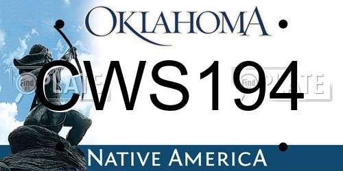 CWS194 Oklahoma License Plate