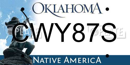 CWY87S Oklahoma License Plate