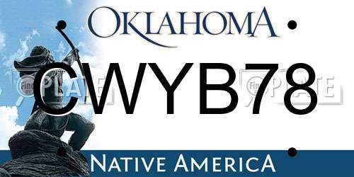 CWYB78 Oklahoma License Plate
