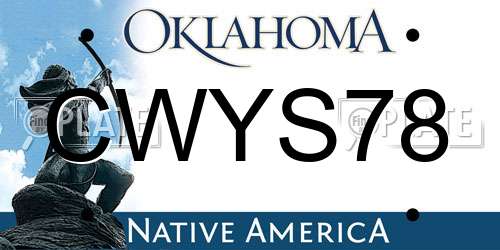 CWYS78 Oklahoma License Plate