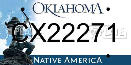 CX22271 Oklahoma License Plate