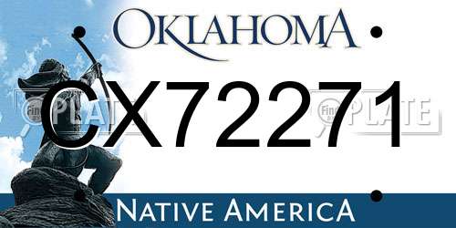 CX72271 Oklahoma License Plate