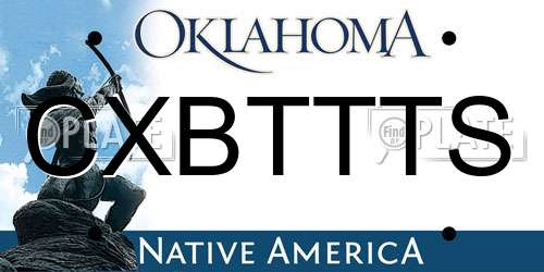 CXBTTTS Oklahoma License Plate