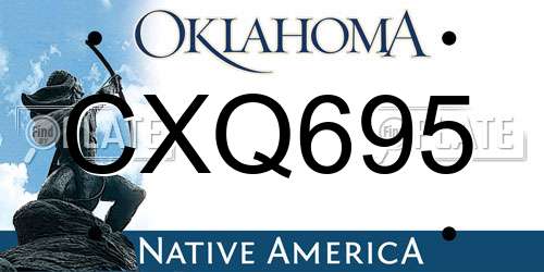 CXQ695 Oklahoma License Plate