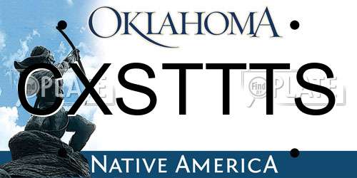 CXSTTTS Oklahoma License Plate