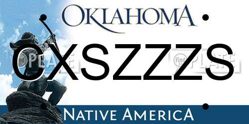 CXSZZZS Oklahoma License Plate