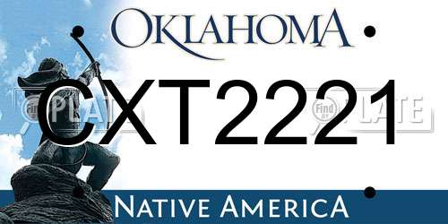 CXT2221 Oklahoma License Plate