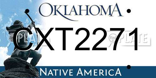 CXT2271 Oklahoma License Plate