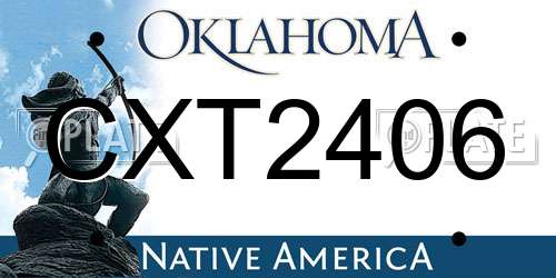 CXT2406 Oklahoma License Plate