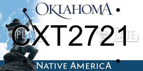 CXT2721 Oklahoma License Plate