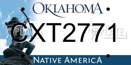 CXT2771 Oklahoma License Plate