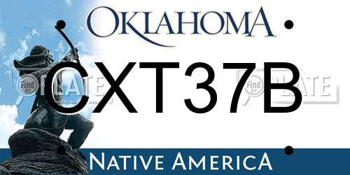 CXT37B Oklahoma License Plate
